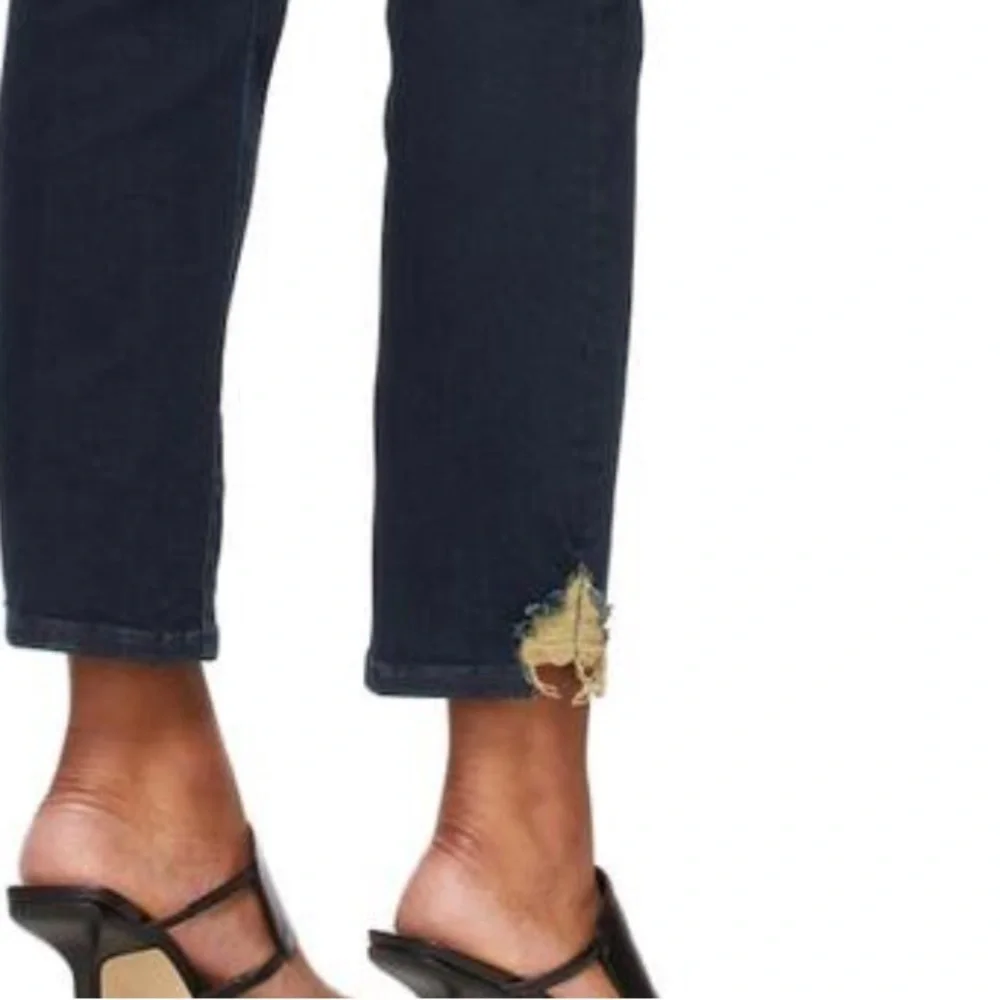 Frame Stretchy Le High Straight in Dark Denim Wash Size 24 - Picture 3 of 7